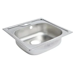 Evier Et Robinet De Buanderie| Évier de cuisine en inox satiné 1 bac à encastrer Gamow
