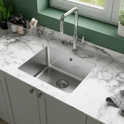 GoodHome Évier de cuisine sous-plan 1 cuve XS en acier inoxydable Villach