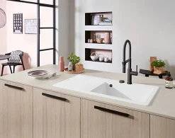Evier Et Robinet De Buanderie|Villeroy & Boch Évier en céramique 1 cuve à droite à encastrer Subway Style blanc mat