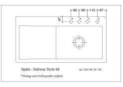 Evier Et Robinet De Buanderie|Villeroy & Boch Évier en céramique 1 cuve à droite à encastrer Subway Style blanc mat