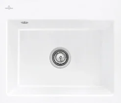 Evier Et Robinet De Buanderie|Villeroy & Boch Évier en céramique 1 cuve à encastrer Subway blanc mat