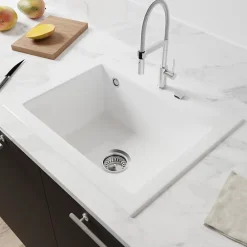Villeroy & Boch Évier en céramique 1 cuve à encastrer Subway blanc brillant