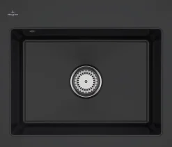 Villeroy & Boch Évier en céramique 1 cuve à encastrer Subway noir mat