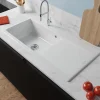 Villeroy & Boch Évier en céramique 1 cuve à gauche à encastrer Subway Style blanc brillant