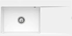 Villeroy & Boch Évier en céramique 1 cuve à gauche à encastrer Subway Style blanc brillant