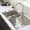 Evier Et Robinet De Buanderie|Cooke & Lewis Évier en inox 1 bac à encastrer Apollonia