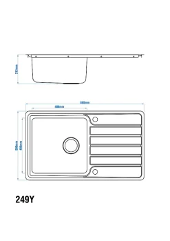 Evier Et Robinet De Buanderie|Cooke & Lewis Évier en inox 1 bac à encastrer Apollonia