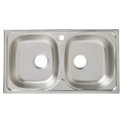 Évier en inox finition nid d'abeille 2 bacs à encastrer Bohm