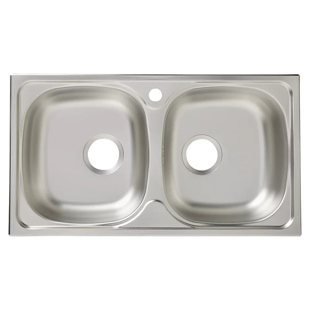 Évier en inox finition nid d'abeille 2 bacs à encastrer Bohm