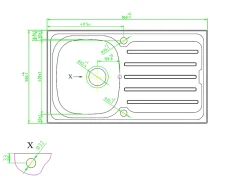 Evier Et Robinet De Buanderie|Cooke & Lewis Évier en inox finition nid d'abeille 1 bac à encastrer Nakaya