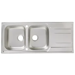 Cooke & Lewis Évier en inox finition nid d'abeille 2 bacs à encastrer Lyell