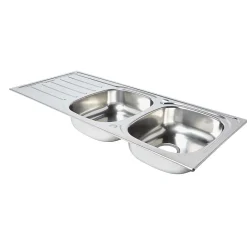 Cooke & Lewis Évier en inox poli 2 bacs à encastrer Nakaya