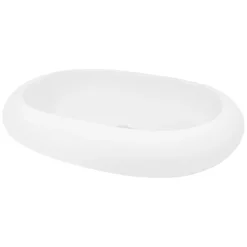 ECD Germany Évier lavabo vasque a poser ovale céramique lave-mains salle de bain 630x420 mm