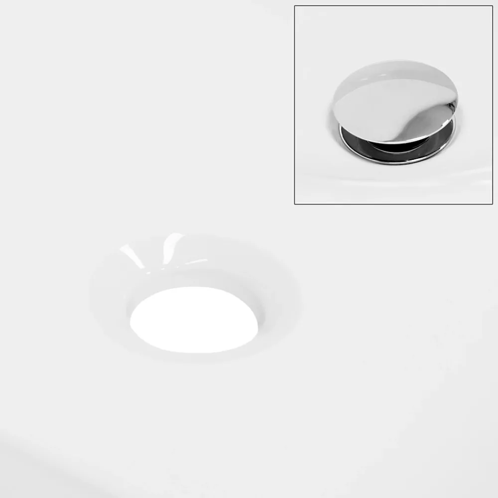 ECD Germany Évier lavabo vasque a poser ovale céramique lave-mains salle de bain 630x420 mm