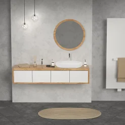 ECD Germany Évier lavabo vasque a poser ovale céramique lave-mains salle de bain 630x420 mm