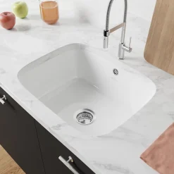 Villeroy & Boch Évier sous-plan en céramique 1 cuve à encastrer Cisterna blanc brillant