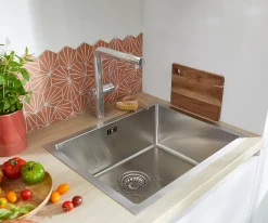 Evier Et Robinet De Buanderie|Essebagno Évier sous-plan en inox 1 bac à encastrer Luisa 55