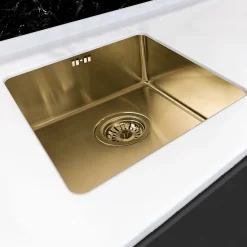 Essebagno Évier sous-plan en inox finition or 1 bac à encastrer Luisa 55