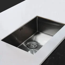 Essebagno Évier sous-plan en inox finition gun métal 1 bac à encastrer 76