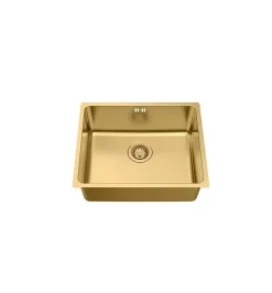 Evier Et Robinet De Buanderie|Essebagno Évier sous-plan en inox finition or 1 bac à encastrer Inoxa 54