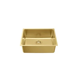 Evier Et Robinet De Buanderie|Essebagno Évier sous-plan en inox finition or 1 bac à encastrer Inoxa 54