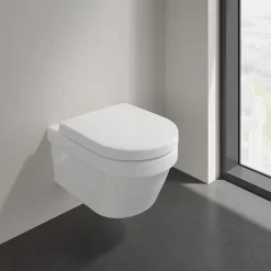 Villeroy & Boch Architectura, Combipack Cuvette suspendue à fond creux sans bride, avec abattant frein de chute