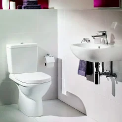 Villeroy & Boch O.novo, Combipack WC à poser sans bride modèle sur pied, céramique blanc