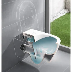 Wc Suspendu|Villeroy & Boch O.novo, Cuvette suspendue sans bride, avec abattant amovible et frein de chute