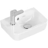 Villeroy & Boch O.novo, pack lave-mains avec robinetterie, bonde clic-clac, siphon chromé et kit de fixation