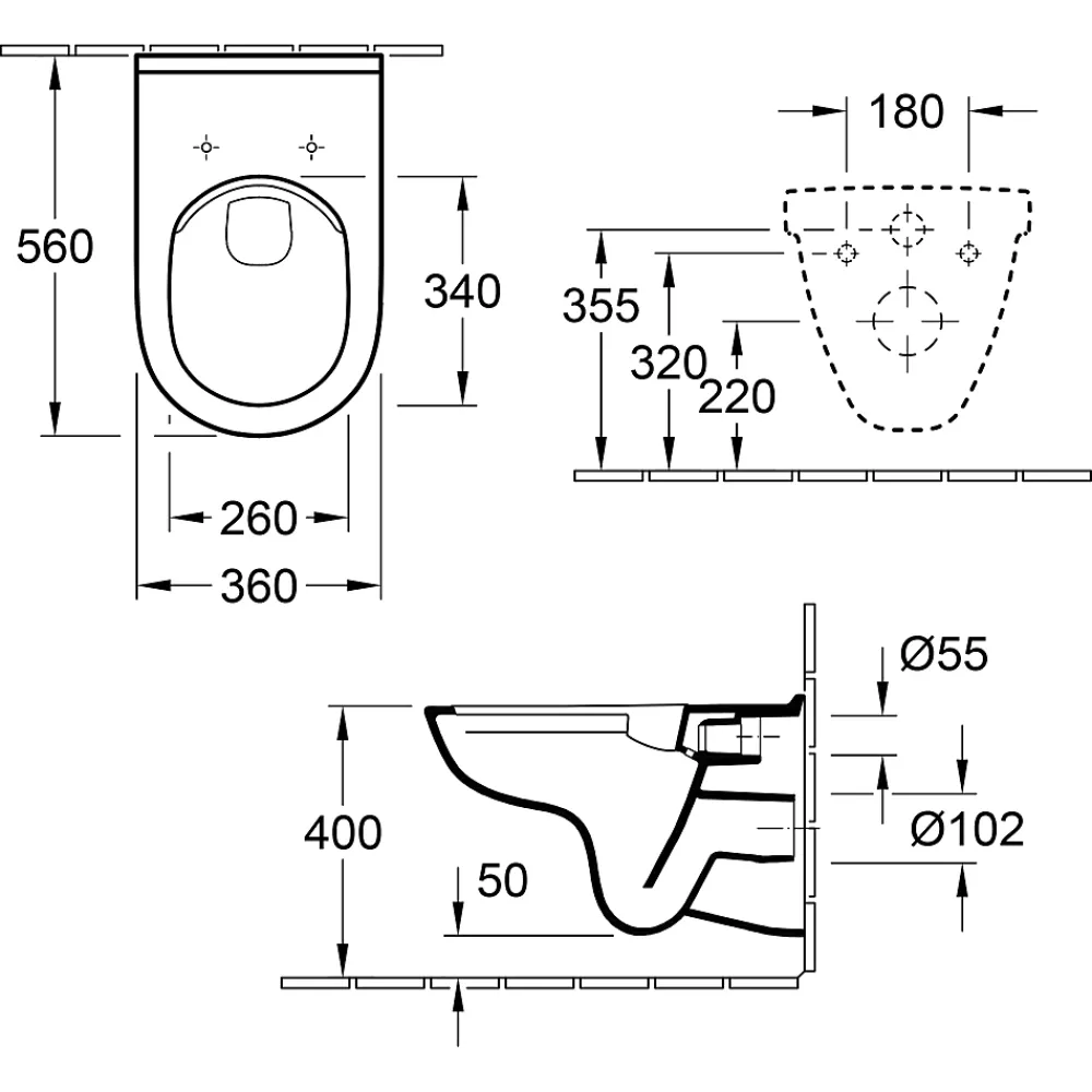 Wc Suspendu|Villeroy & Boch Pack Bâti-support autoportant ViConnect + Plaque de commande chromée mat + Cuvette suspendue O.Novo
