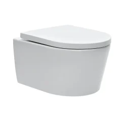 Villeroy & Boch Pack WC Bâti-support sol mur + WC SAT sans bride + Abattant SoftClose + Plaque noire (VCNSAT4)