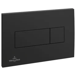 Villeroy & Boch Pack WC Bâti-support sol mur + WC SAT sans bride + Abattant SoftClose + Plaque noire (VCNSAT4)