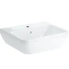 Lavabo|Vitra Integra Lavabo suspendu 50x43 cm avec trou pour robinetterie au milieu, Blanc (7048-003-0001)