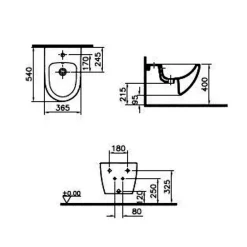 Vitra Sento bidet suspendu, alimentation interne, blanc (4338B003-1046)