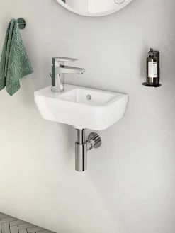 Lavabo|Vitra Set Lave-mains 37x22 cm, trou pour robinet à gauche + siphon (7090-003-0028-SET)