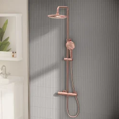 Vitra AquaHeat Bliss 240 2F colonne de douche cuivre avec mitigeur thermostatique et pomme de tête pluie ronde