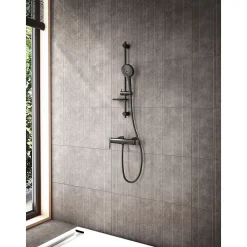 Colonne De Douche Sans Robinetterie|Vitra Bliss set de douche noir mat (douchette, flexible et barre)