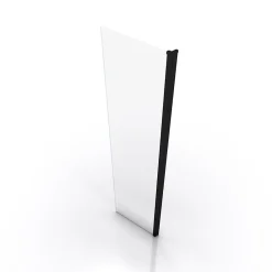 Aurlane Volet pivotant pour paroi de douche fixe - 40x200cm - Verre transparent 6mm - Profile Noir Mat