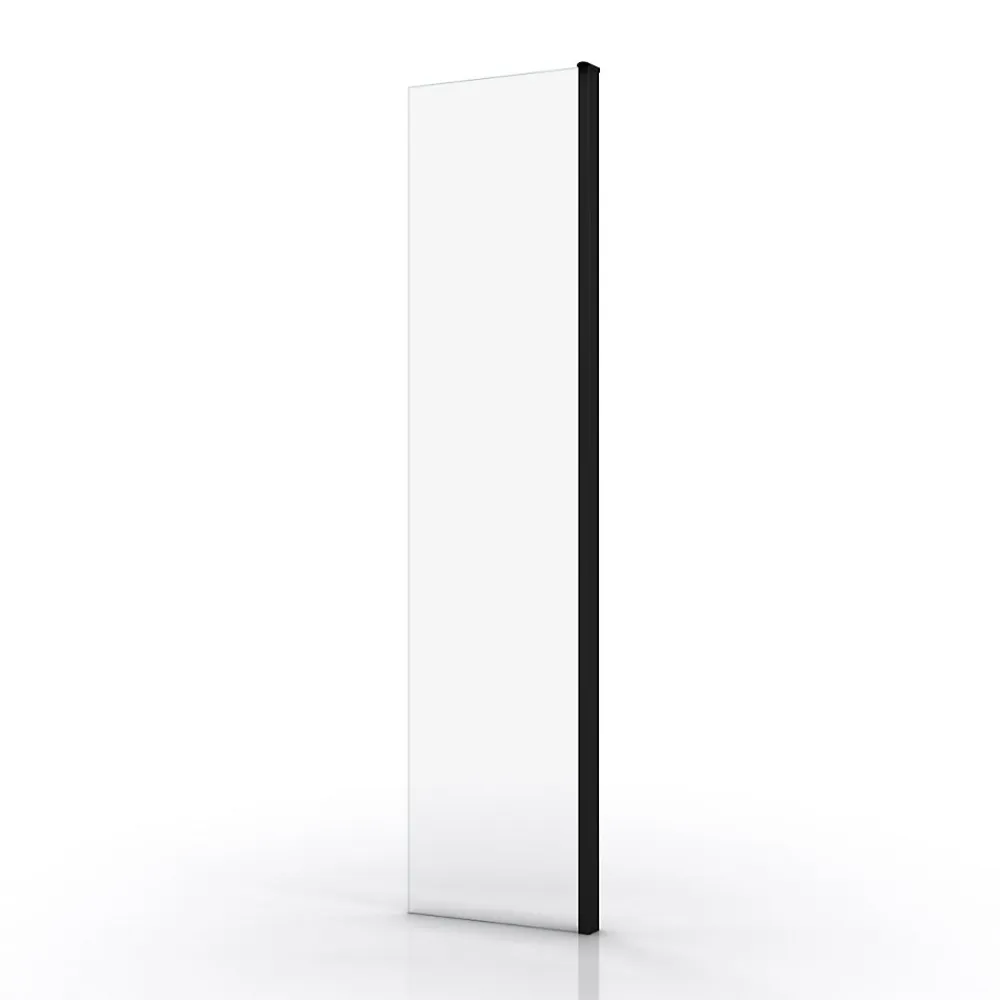 Aurlane Volet pivotant pour paroi de douche fixe - 40x200cm - Verre transparent 6mm - Profile Noir Mat