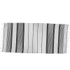 Vivezen Véritable fouta Tunisienne 1m x 2m tissage à plat 100% coton 380g - Blanc cassé et gris foncé -