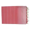 Vivezen Véritable fouta Tunisienne XXL 2m x 3m tissage à plat 100% coton 380g - Rouge vermeil et blanc -