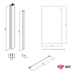 Paroi De Douche|Swiss Aqua Technologies Walk-in 110x200cm Paroi en verre Crystal Glass 8 mm anticalcaire, avec bras et profilés Laiton (SATBWI110PRMO)