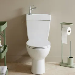 Planète Bain WC à poser avec lave-mains intégré sans bride sortie horizontale - Manila duo
