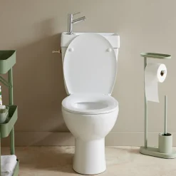 Planète Bain WC à poser avec lave-mains intégré sans bride sortie horizontale - Manila duo