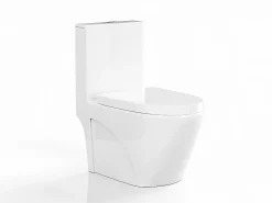 Wc À Poser|Vente-unique WC à poser blanc brillant en céramique - Evacuation verticale - NAGILAM