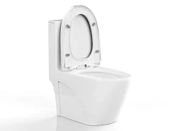 Wc À Poser|Vente-unique WC à poser blanc brillant en céramique - Evacuation verticale - NAGILAM