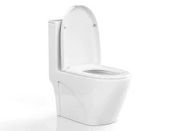 Wc À Poser|Vente-unique WC à poser blanc brillant en céramique - Evacuation verticale - NAGILAM