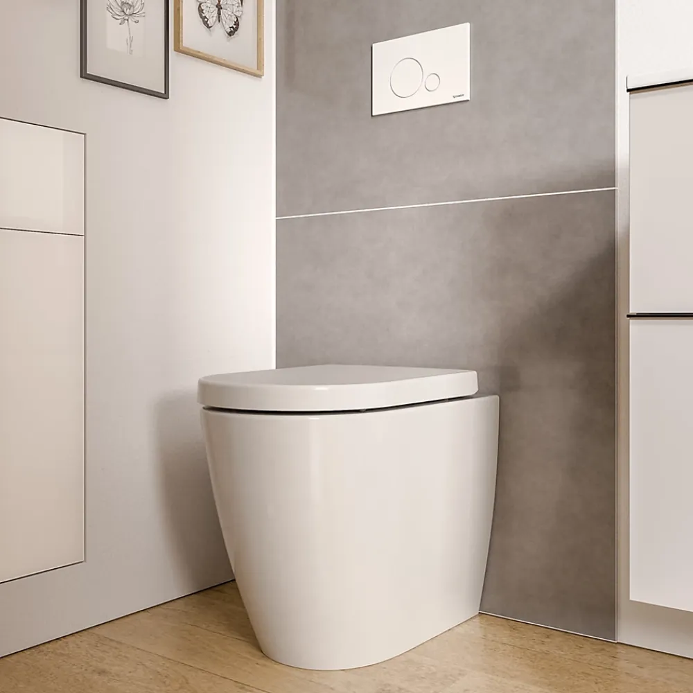 Bernstein WC à poser Blanc brillant 36x54x42cm (LxPxH) sans rebord, abattant fermeture progressive + soft-close - VIREO