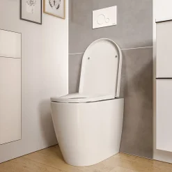 Bernstein WC à poser Blanc brillant 36x54x42cm (LxPxH) sans rebord, abattant fermeture progressive + soft-close - VIREO