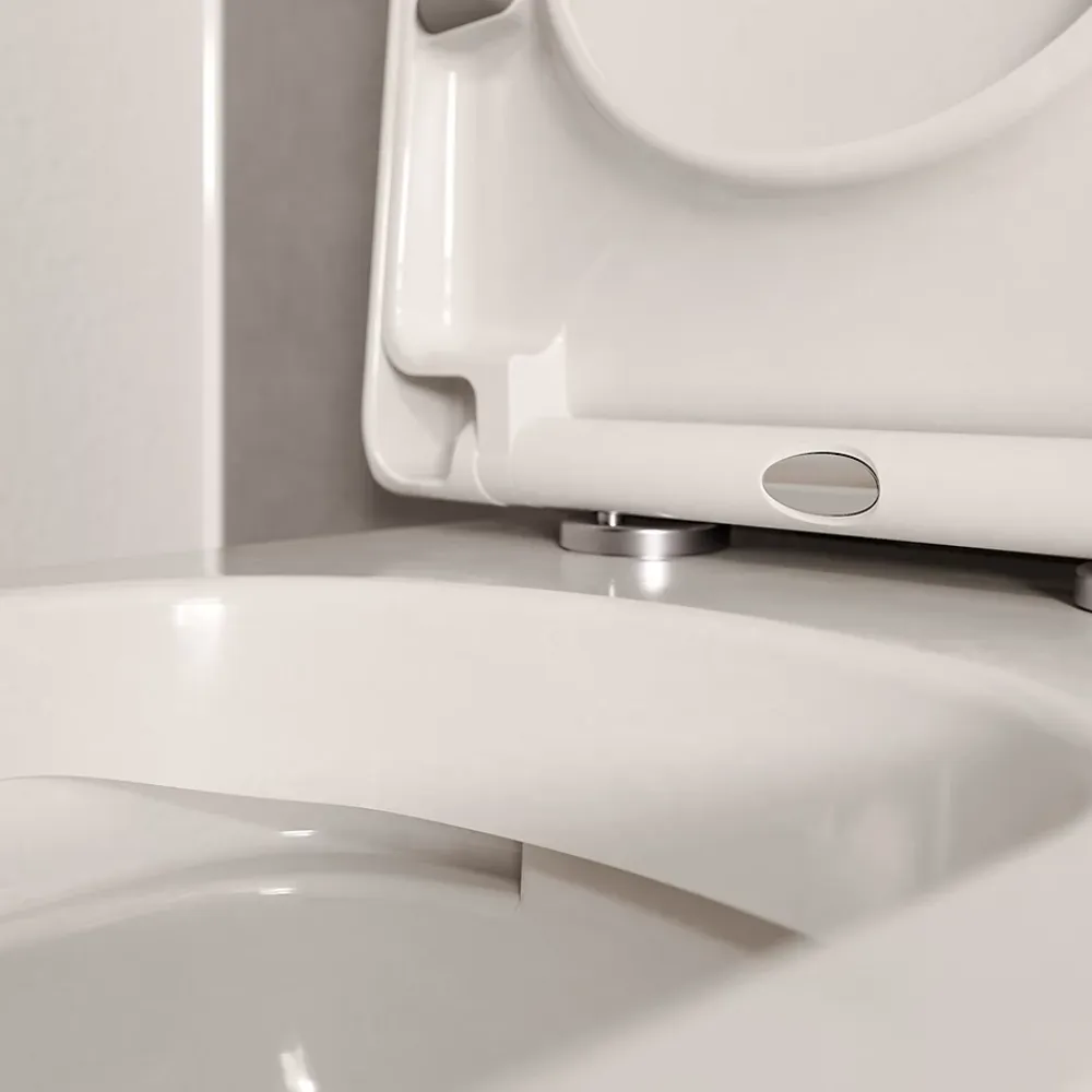 Bernstein WC à poser Blanc brillant 36x54x42cm (LxPxH) sans rebord, abattant fermeture progressive + soft-close - VIREO